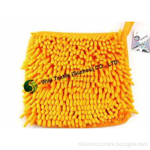 Maching Washable Chenille Microfiber Cleaning Mitt Yellow M